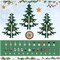 12" Wooden Tabletop Christmas Tree Advent Calendars with Santa, Snowman Miniature Ornaments for Christmas Decor, Xmas Gift